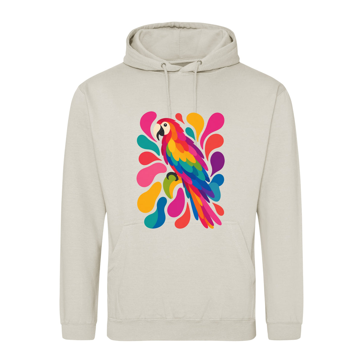 Tropical Burst Adult Hoodie - Freeform Fauna Natural Stone colour variant image
