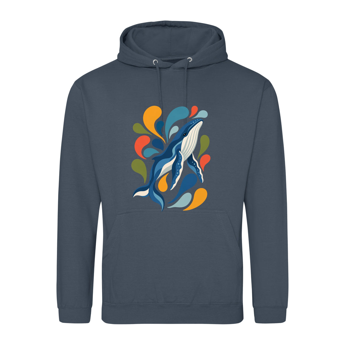 Ocean Song Adult Hoodie - Freeform Fauna Airforce Blue colour variant image