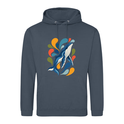 Ocean Song Adult Hoodie - Freeform Fauna Airforce Blue colour variant image