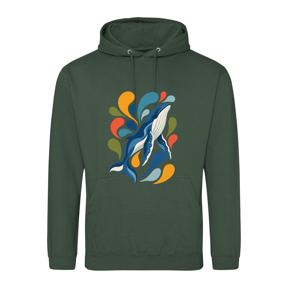 Ocean Song Adult Hoodie - Freeform Fauna Bottle Green colour variant image