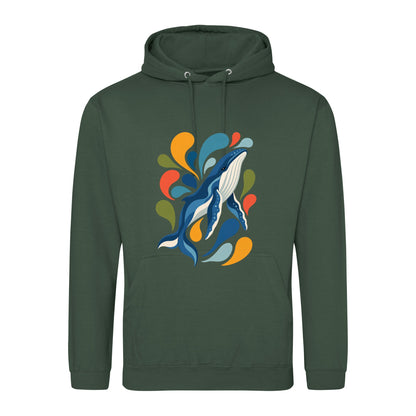 Ocean Song Adult Hoodie - Freeform Fauna Bottle Green colour variant image