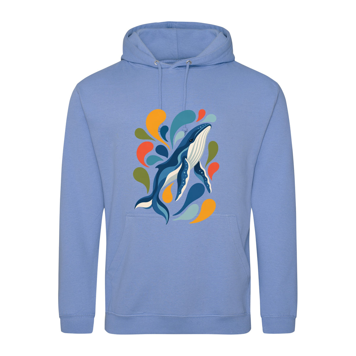 Ocean Song Adult Hoodie - Freeform Fauna Cornflower Blue colour variant image