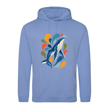Ocean Song Adult Hoodie - Freeform Fauna Cornflower Blue colour variant image