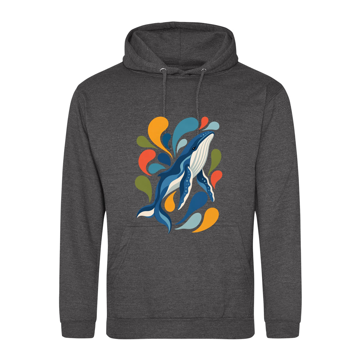 Ocean Song Adult Hoodie - Freeform Fauna Charcoal colour variant image