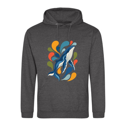 Ocean Song Adult Hoodie - Freeform Fauna Charcoal colour variant image