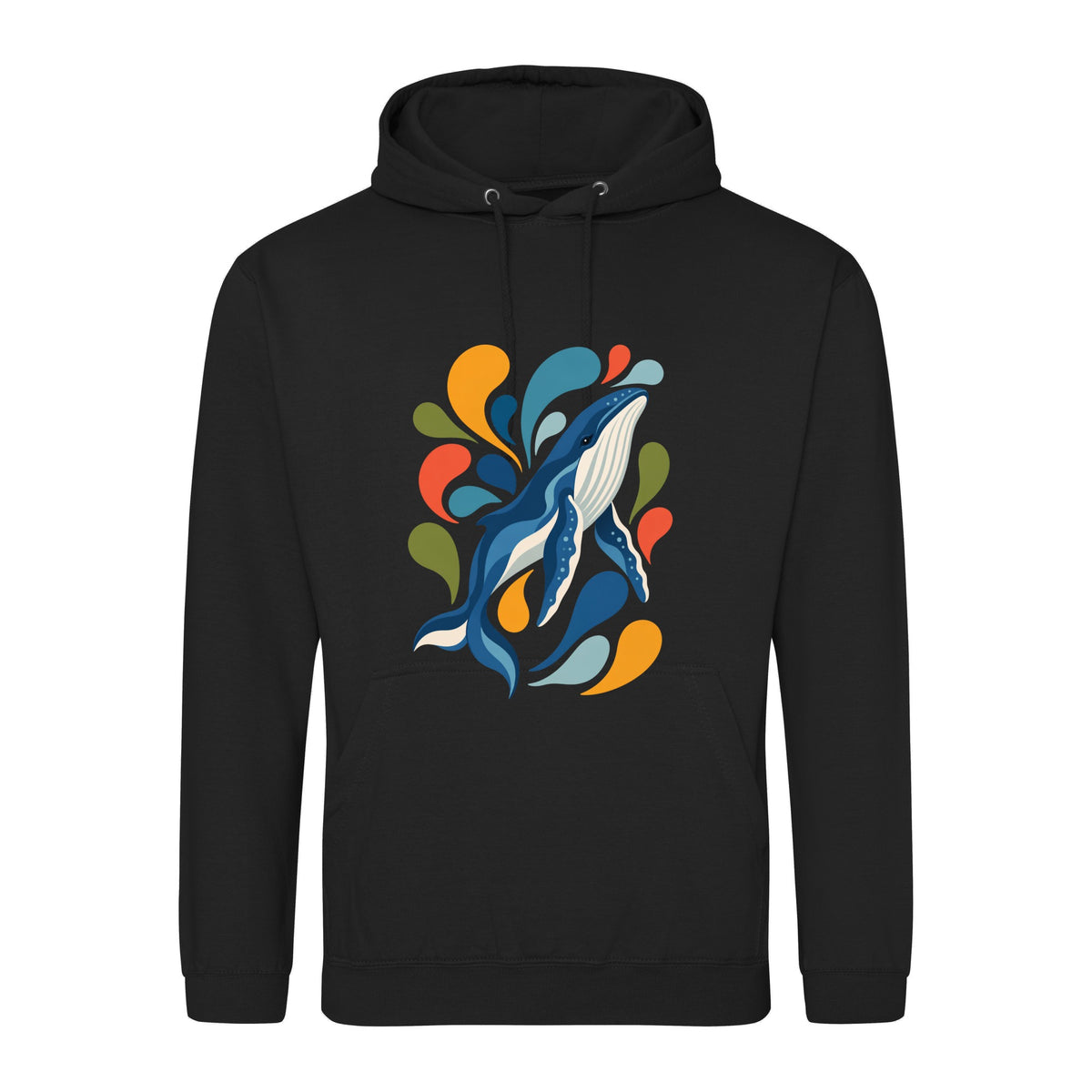 Ocean Song Adult Hoodie - Freeform Fauna Deep Black colour variant image
