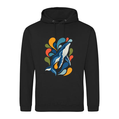 Ocean Song Adult Hoodie - Freeform Fauna Deep Black colour variant image