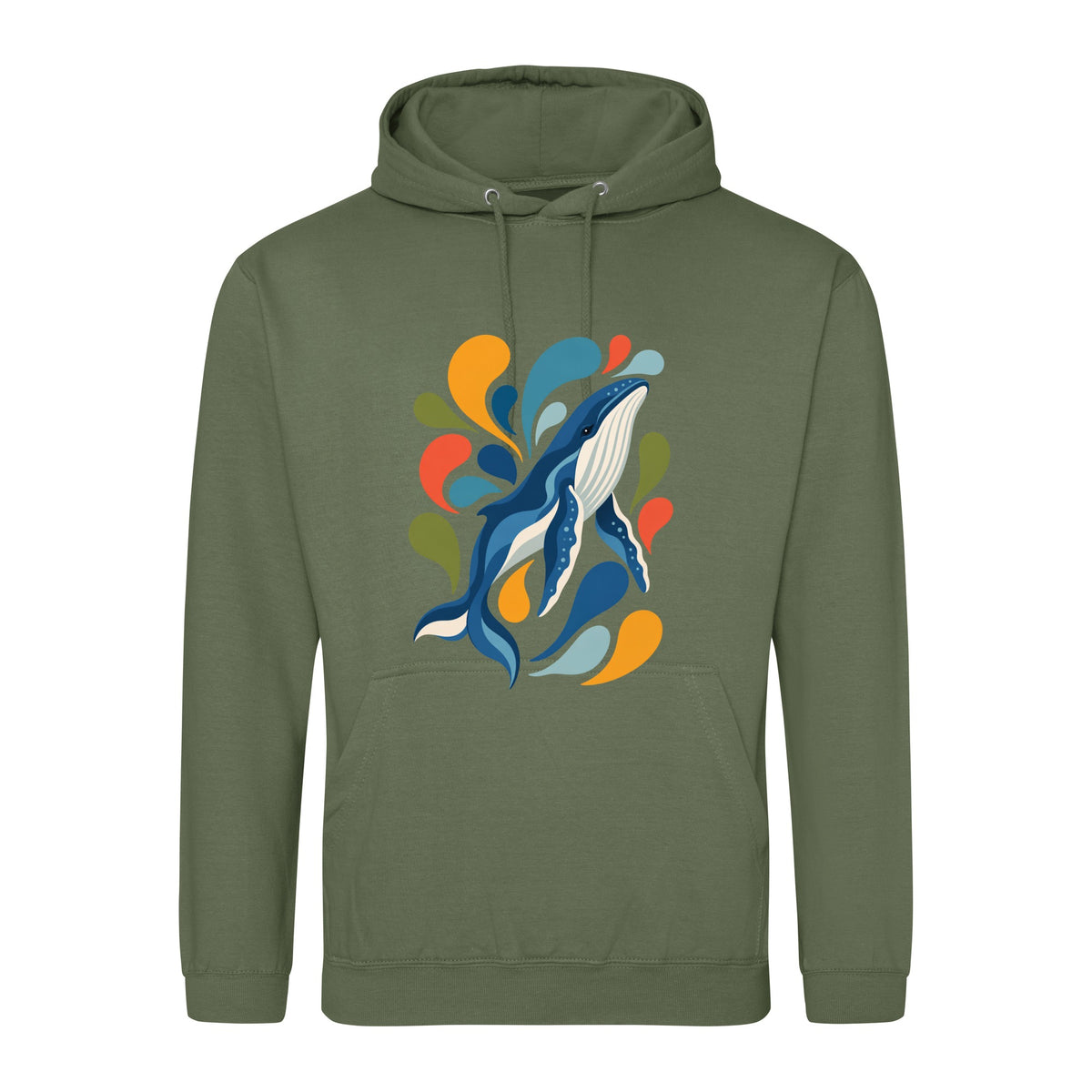 Ocean Song Adult Hoodie - Freeform Fauna Earthy Green colour variant image