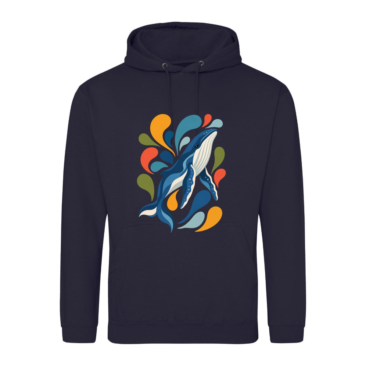 Ocean Song Adult Hoodie - Freeform Fauna French Navy colour variant image