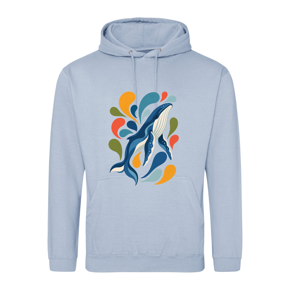 Ocean Song Adult Hoodie - Freeform Fauna Sky Blue colour variant image