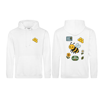 Bee Curious Adult Hoodie - Badges of the Wild Arctic White colour variant image