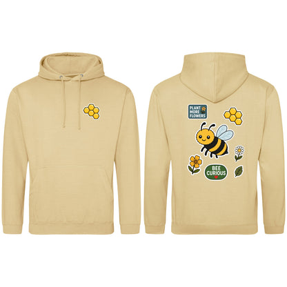 Bee Curious Adult Hoodie - Badges of the Wild Desert Sand colour variant image