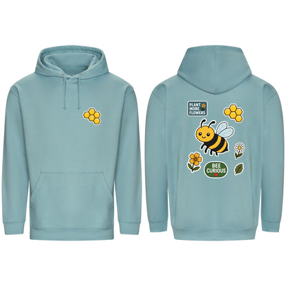 Bee Curious Adult Hoodie - Badges of the Wild Seafoam colour variant image