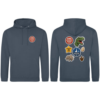 Dino Discovery Club Adult Hoodie - Badges of the Wild Airforce Blue colour variant image