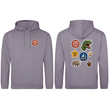 Dino Discovery Club Adult Hoodie - Badges of the Wild Dusty Lilac colour variant image