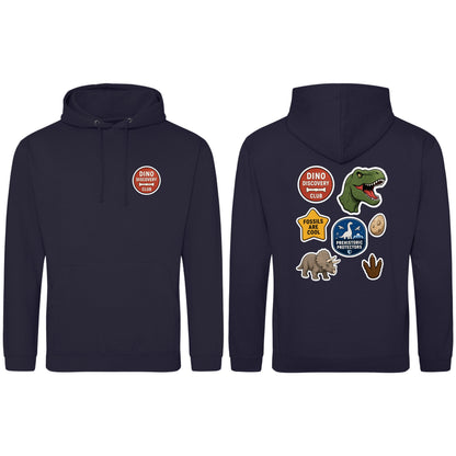Dino Discovery Club Adult Hoodie - Badges of the Wild French Navy colour variant image