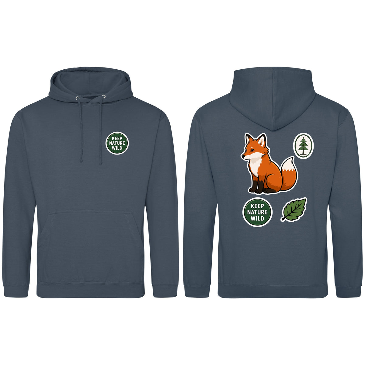 Keep Nature Wild Adult Hoodie - Badges of the Wild Airforce Blue colour variant image