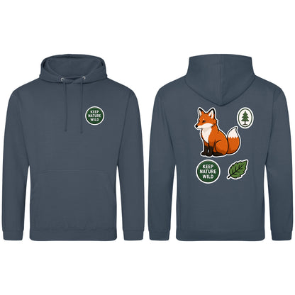 Keep Nature Wild Adult Hoodie - Badges of the Wild Airforce Blue colour variant image