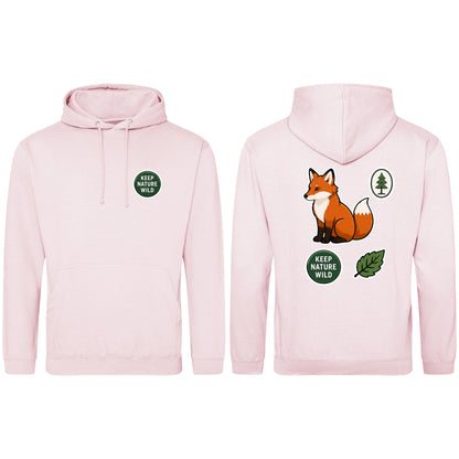 Keep Nature Wild Adult Hoodie - Badges of the Wild Baby Pink colour variant image