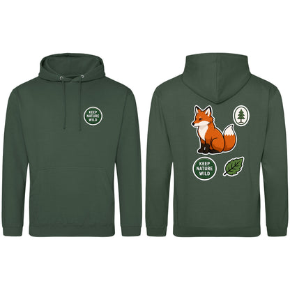 Keep Nature Wild Adult Hoodie - Badges of the Wild Bottle Green colour variant image