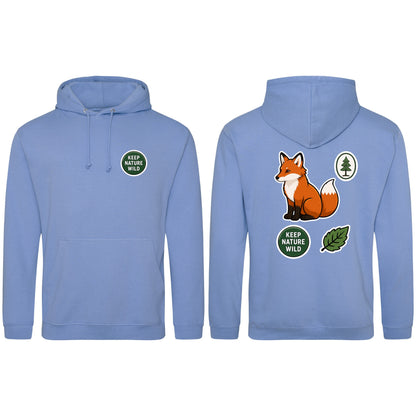 Keep Nature Wild Adult Hoodie - Badges of the Wild Cornflower Blue colour variant image