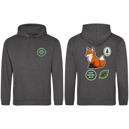 Keep Nature Wild Adult Hoodie - Badges of the Wild Charcoal colour variant image