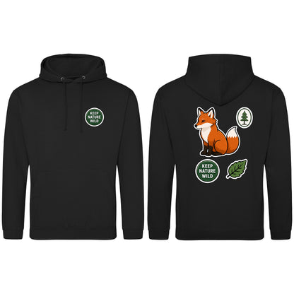 Keep Nature Wild Adult Hoodie - Badges of the Wild Deep Black colour variant image