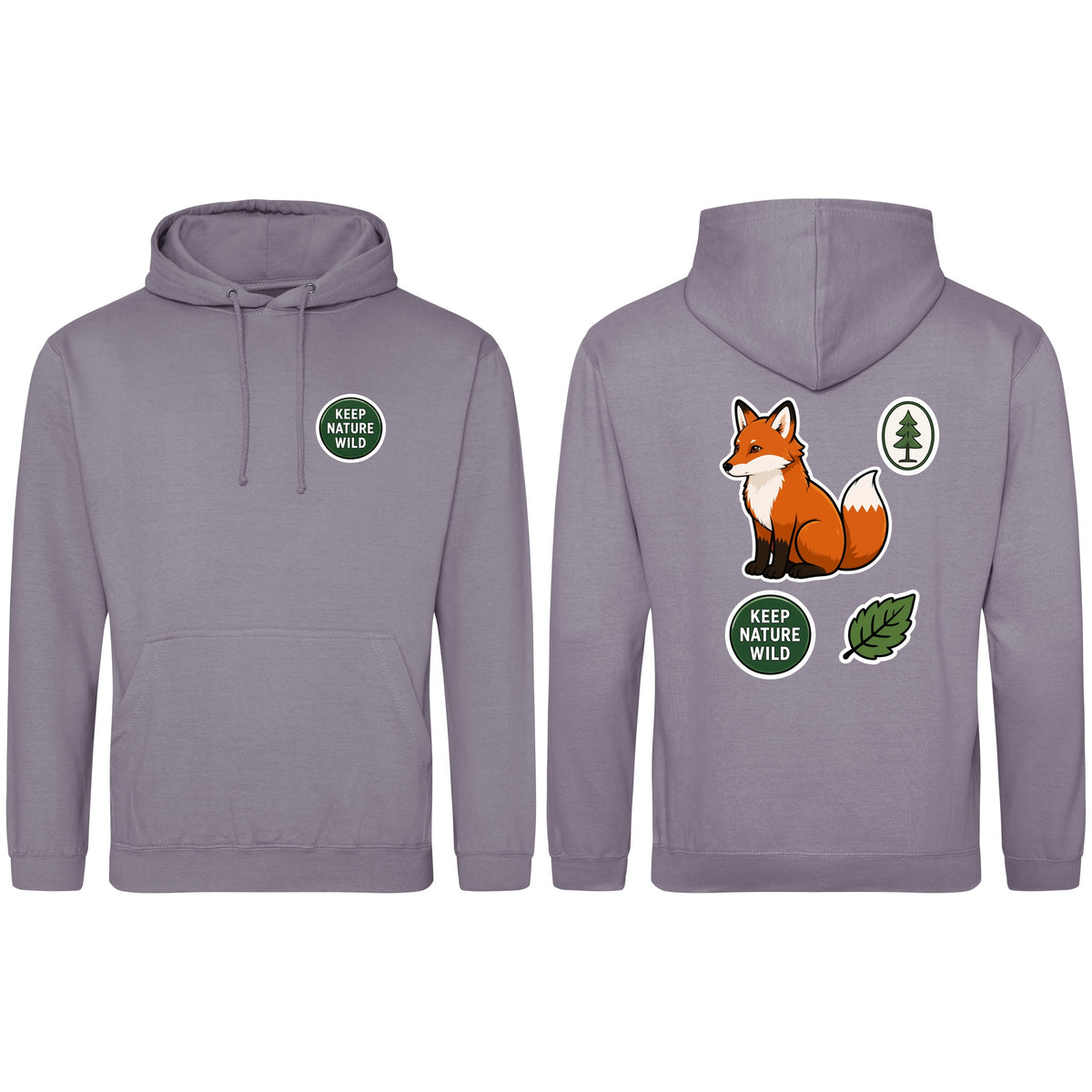 Keep Nature Wild Adult Hoodie - Badges of the Wild Dusty Lilac colour variant image