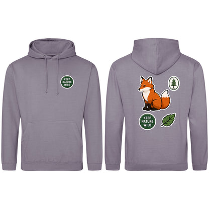 Keep Nature Wild Adult Hoodie - Badges of the Wild Dusty Lilac colour variant image