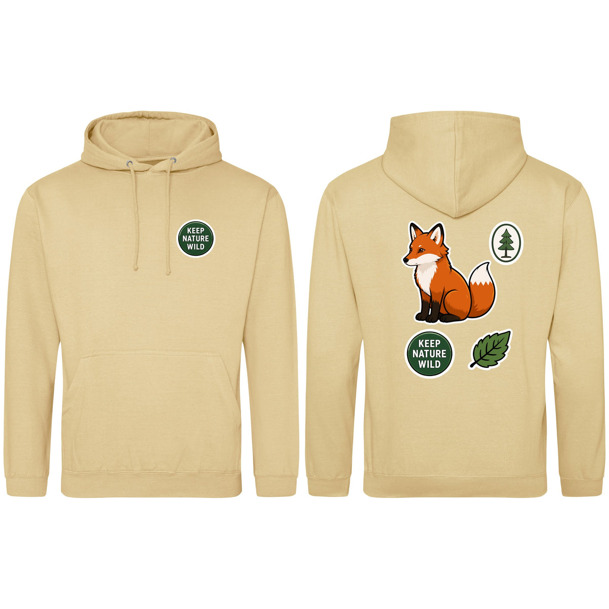 Keep Nature Wild Adult Hoodie - Badges of the Wild Desert Sand colour variant image