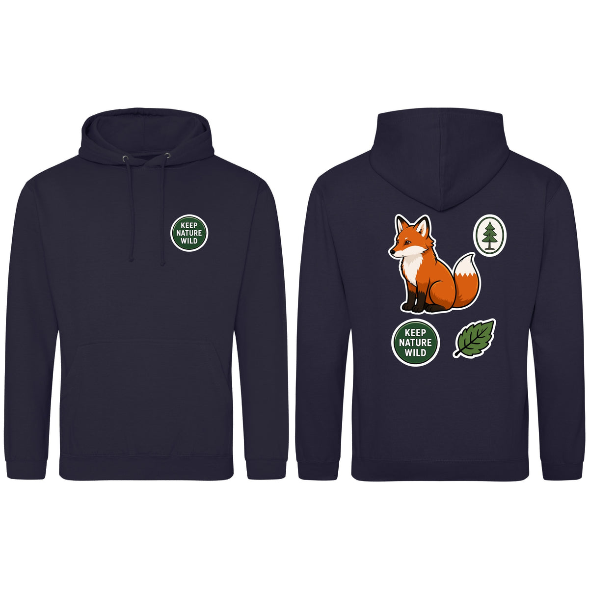 Keep Nature Wild Adult Hoodie - Badges of the Wild French Navy colour variant image