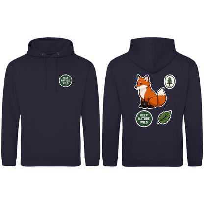 Keep Nature Wild Adult Hoodie - Badges of the Wild French Navy colour variant image