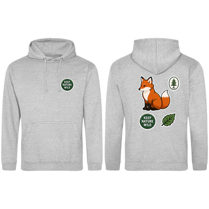 Keep Nature Wild Adult Hoodie - Badges of the Wild Heather Grey colour variant image