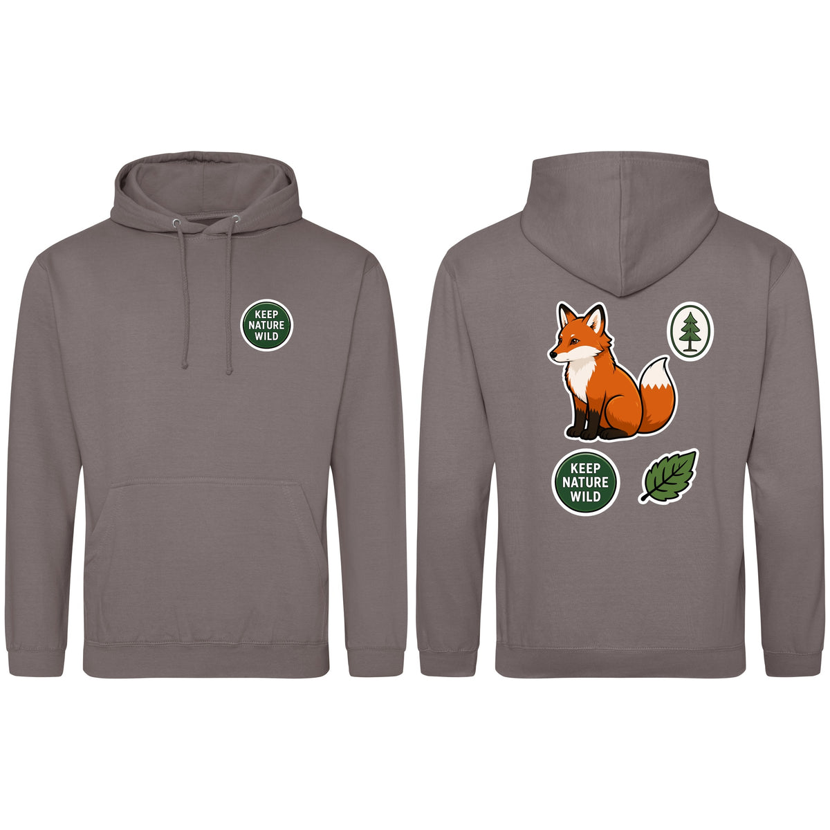 Keep Nature Wild Adult Hoodie - Badges of the Wild Mocha Brown colour variant image