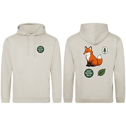Keep Nature Wild Adult Hoodie - Badges of the Wild Natural Stone colour variant image