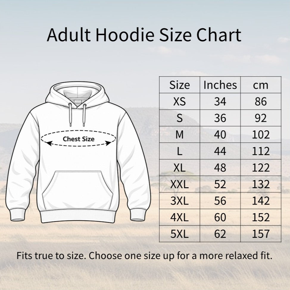 Keep Nature Wild Adult Hoodie - Badges of the Wild semantic size guide