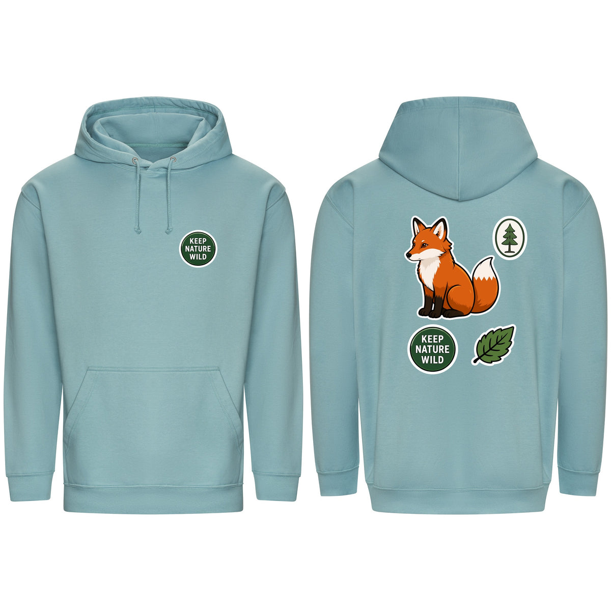 Keep Nature Wild Adult Hoodie - Badges of the Wild Seafoam colour variant image