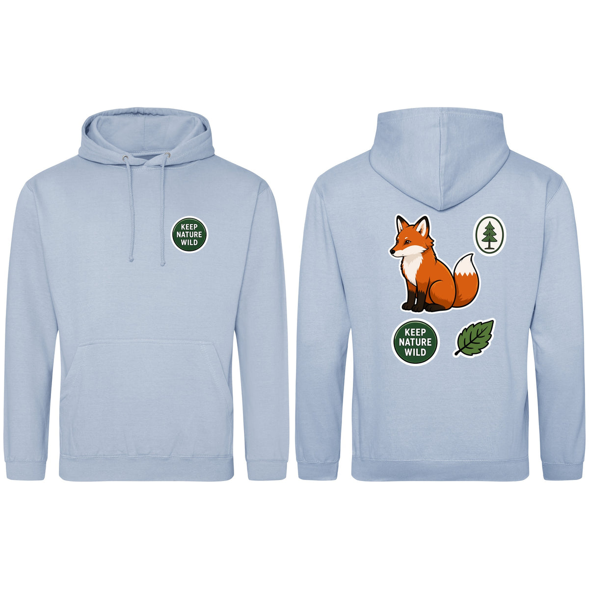 Keep Nature Wild Adult Hoodie - Badges of the Wild Sky Blue colour variant image