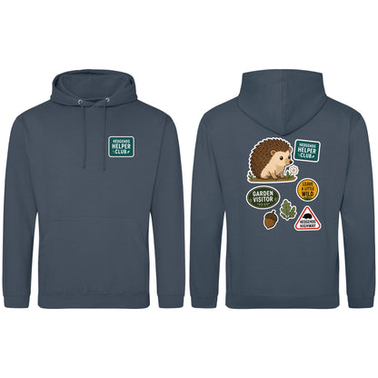 Hedgehog Helper Club Adult Hoodie - Badges of the Wild Airforce Blue colour variant image