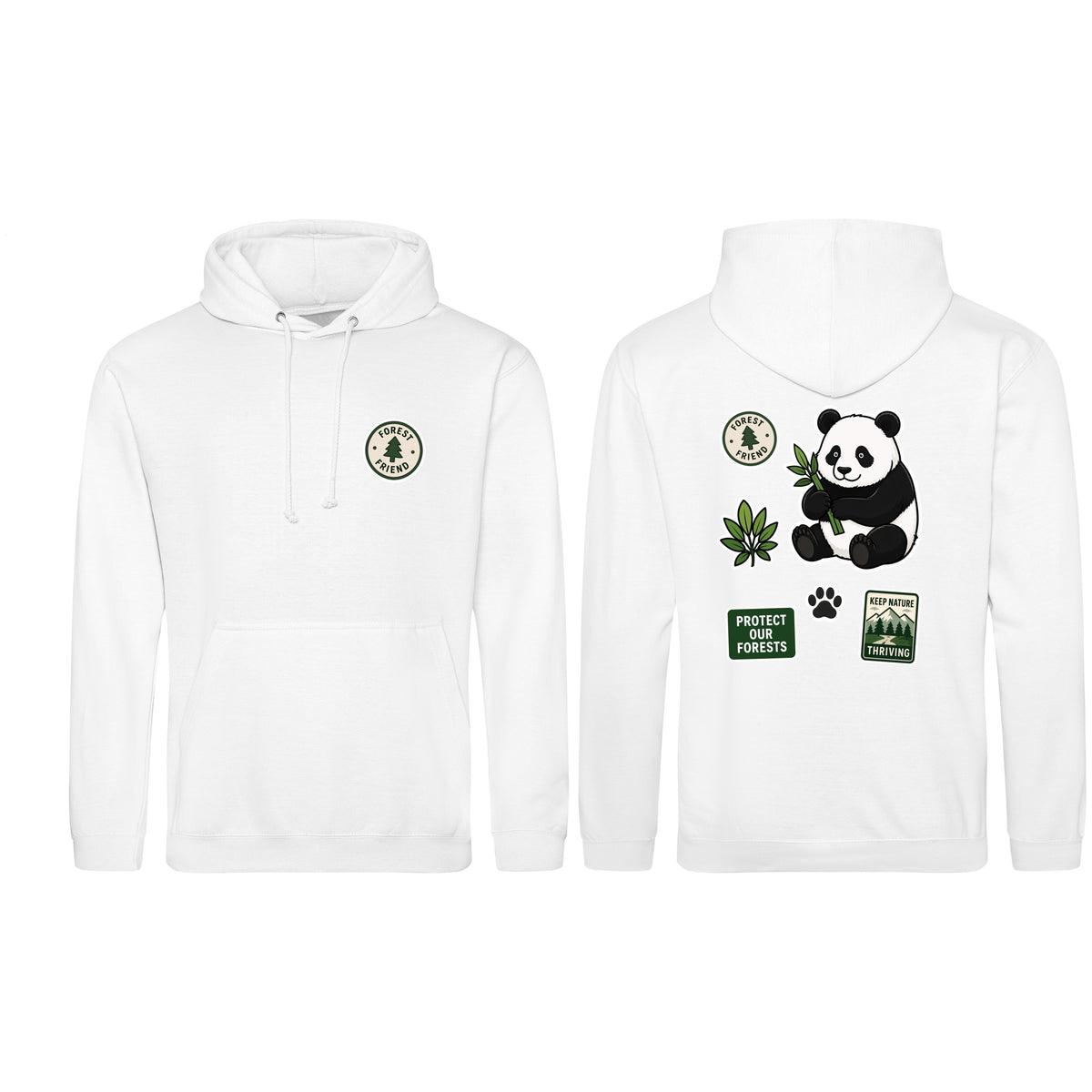 Forest Protector Adult Hoodie - Badges of the Wild Arctic White colour variant image