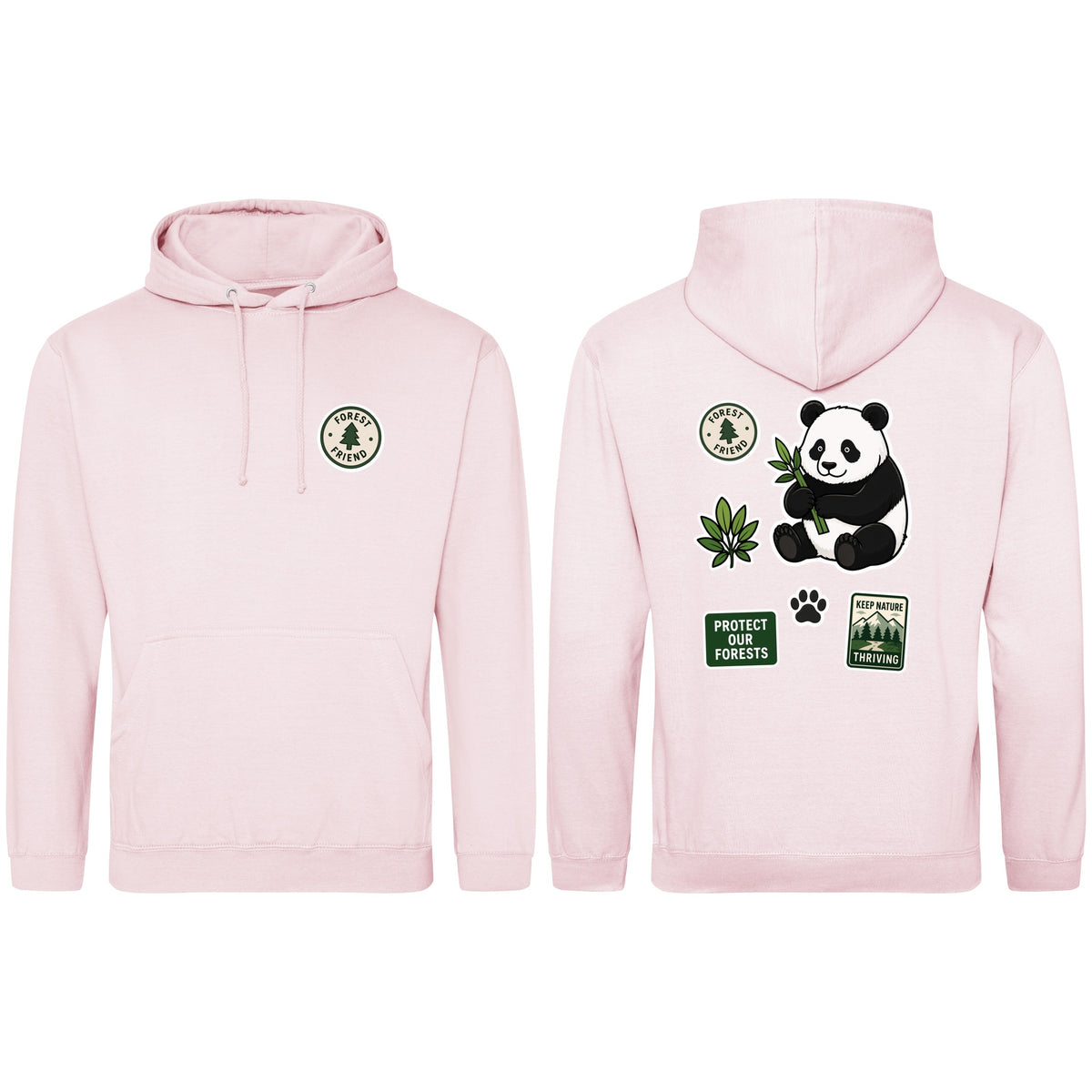 Forest Protector Adult Hoodie - Badges of the Wild Baby Pink colour variant image