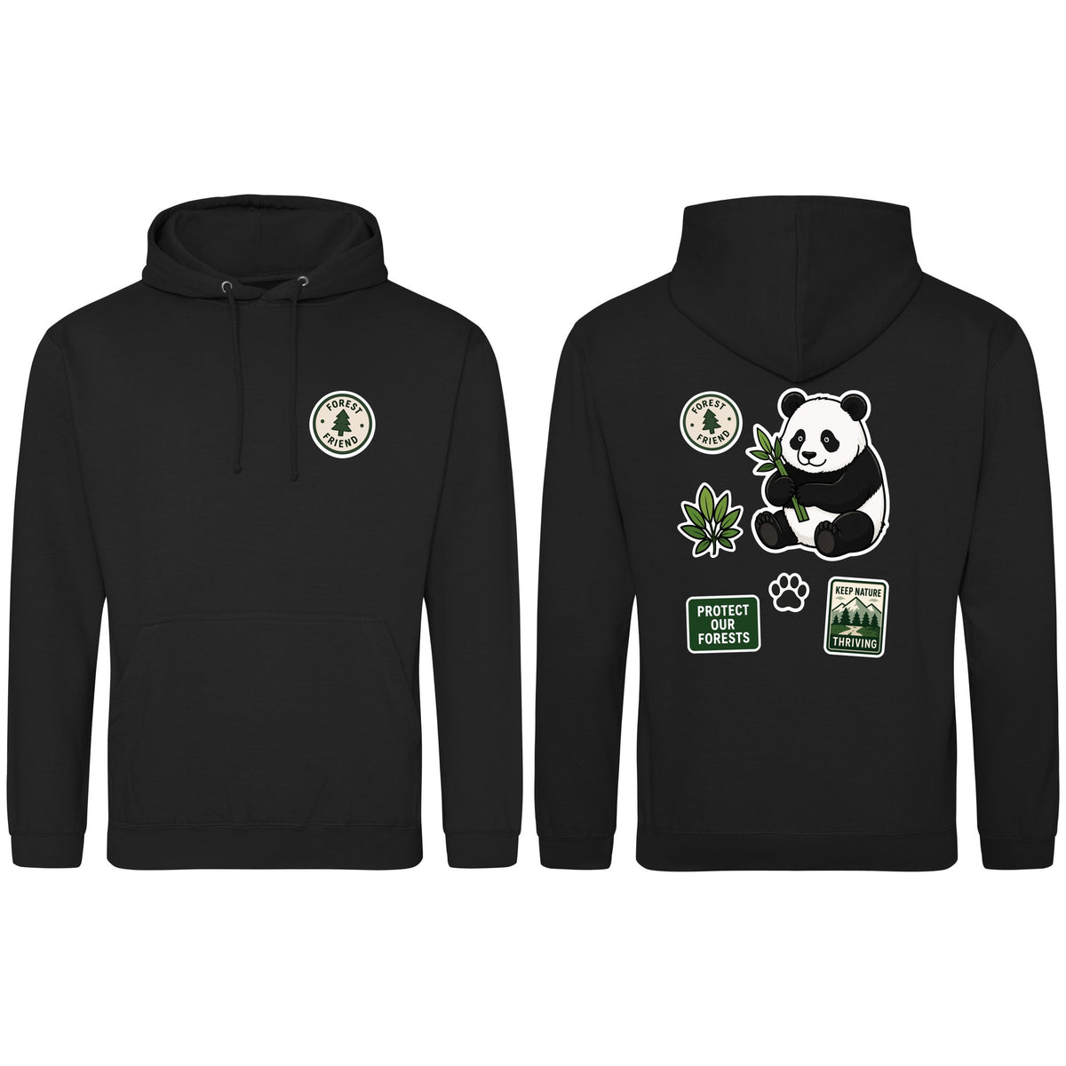 Forest Protector Adult Hoodie - Badges of the Wild Deep Black colour variant image
