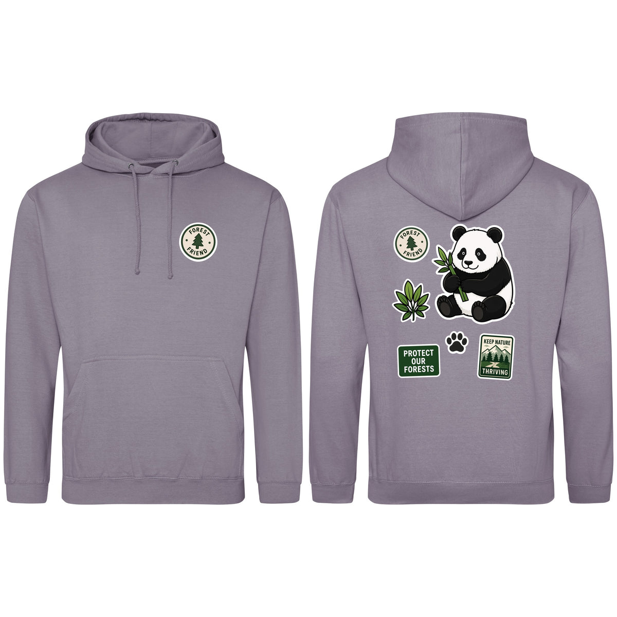Forest Protector Adult Hoodie - Badges of the Wild Dusty Lilac colour variant image