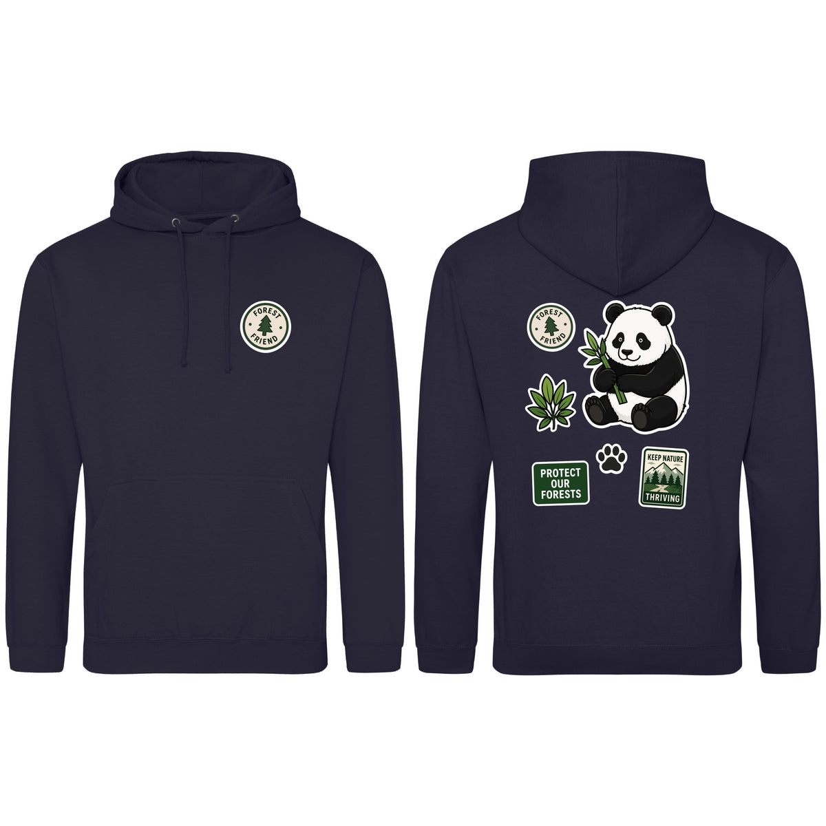 Forest Protector Adult Hoodie - Badges of the Wild French Navy colour variant image