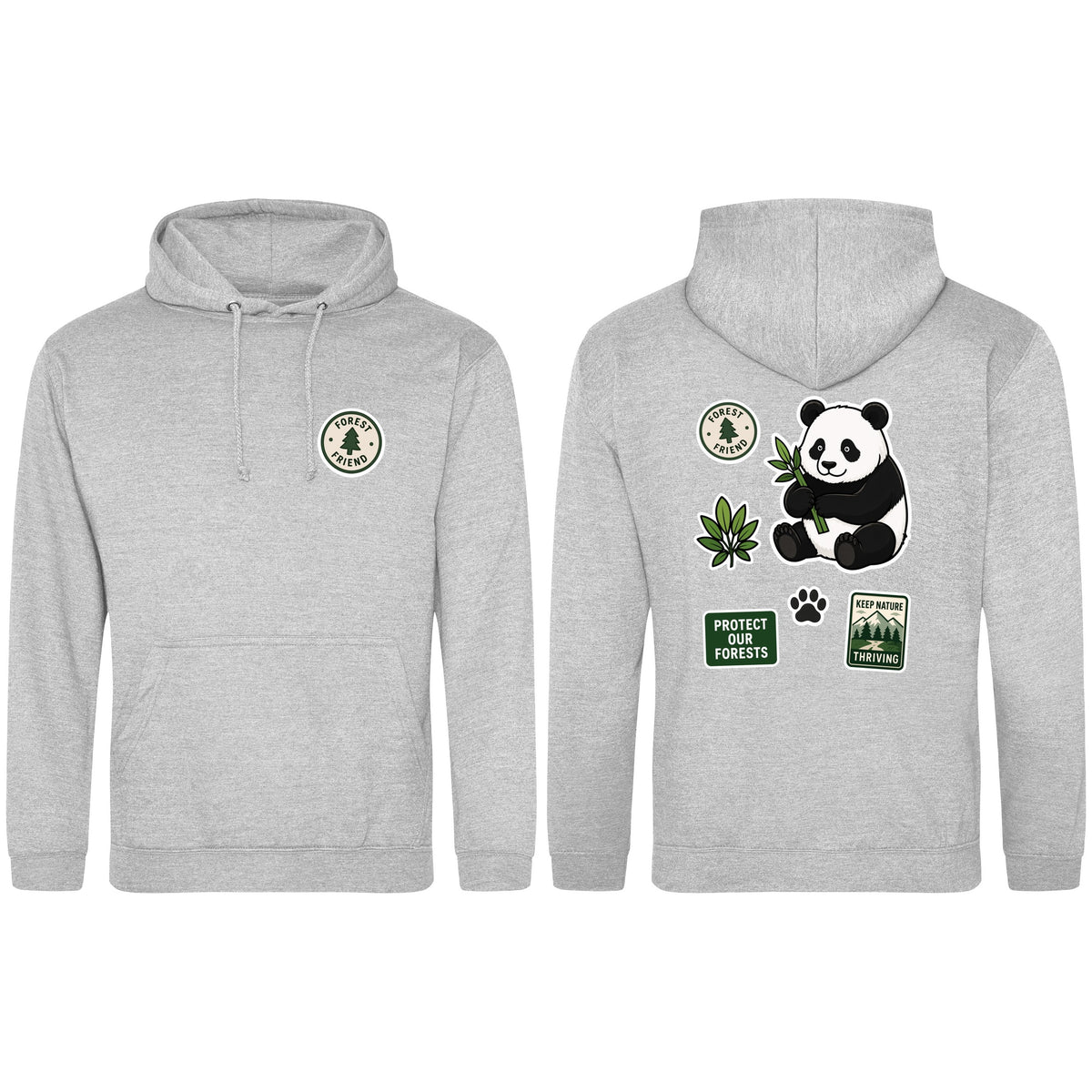 Forest Protector Adult Hoodie - Badges of the Wild Heather Grey colour variant image