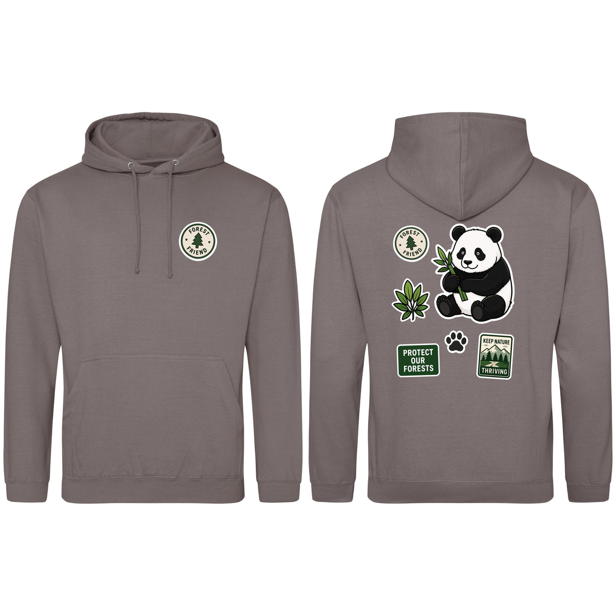 Forest Protector Adult Hoodie - Badges of the Wild Mocha Brown colour variant image