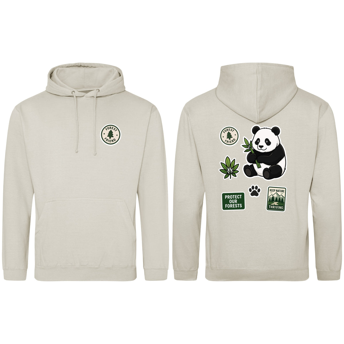 Forest Protector Adult Hoodie - Badges of the Wild Natural Stone colour variant image