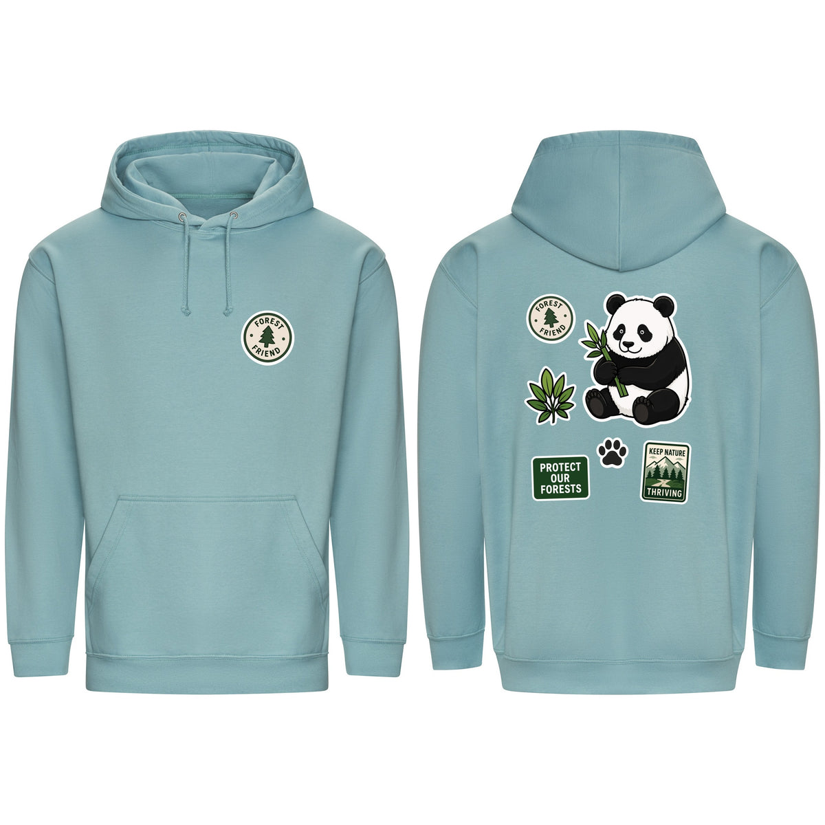 Forest Protector Adult Hoodie - Badges of the Wild Seafoam colour variant image