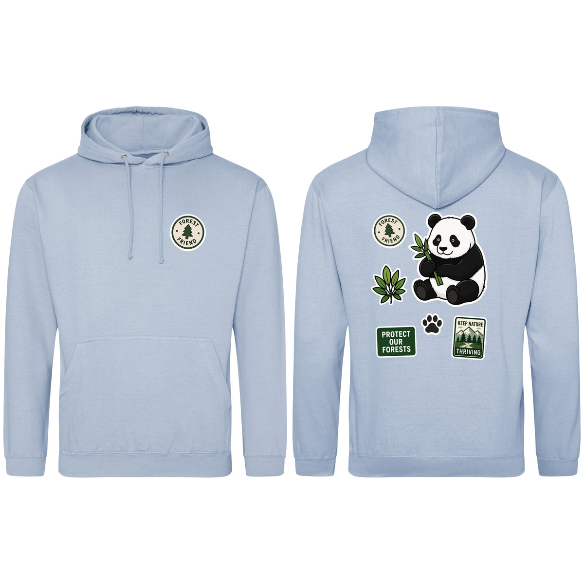 Forest Protector Adult Hoodie - Badges of the Wild Sky Blue colour variant image