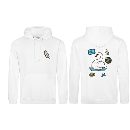 Calm on the Surface Adult Hoodie - Badges of the Wild Arctic White colour variant image